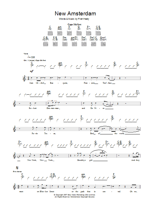 Download Travis New Amsterdam Sheet Music and learn how to play Guitar Tab PDF digital score in minutes