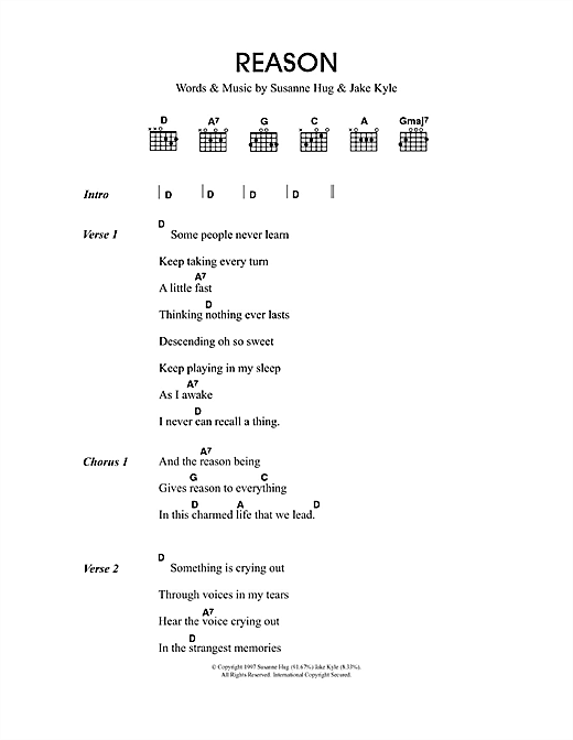 Download Travis Reason Sheet Music and learn how to play Lyrics & Chords PDF digital score in minutes