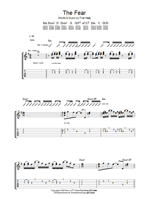 Download Travis The Fear Sheet Music and learn how to play Lyrics & Chords PDF digital score in minutes