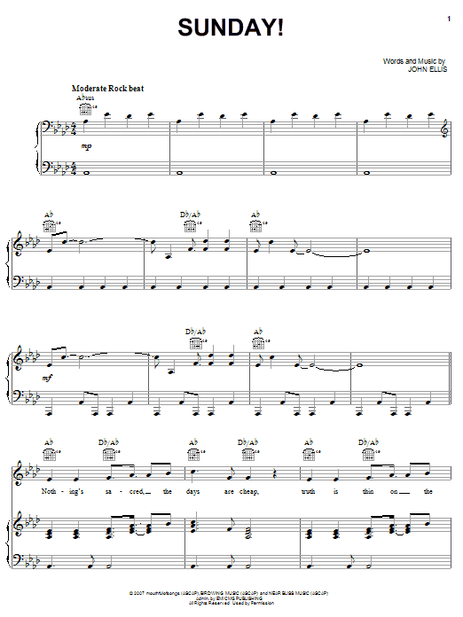 Download Tree63 Sunday! Sheet Music and learn how to play Voice PDF digital score in minutes