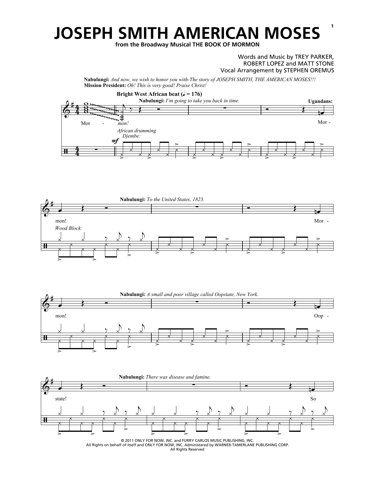 Download Trey Parker & Matt Stone Joseph Smith American Moses Sheet Music and learn how to play Piano & Vocal PDF digital score in minutes