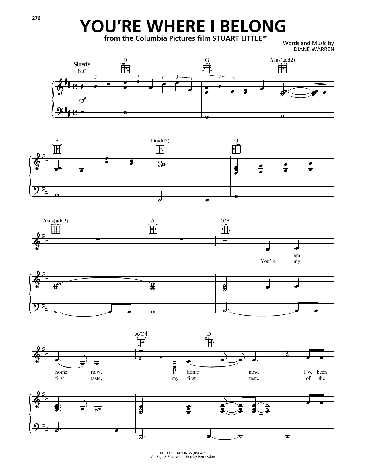 Download Trisha Yearwood You're Where I Belong Sheet Music and learn how to play Piano, Vocal & Guitar Chords (Right-Hand Melody) PDF digital score in minutes