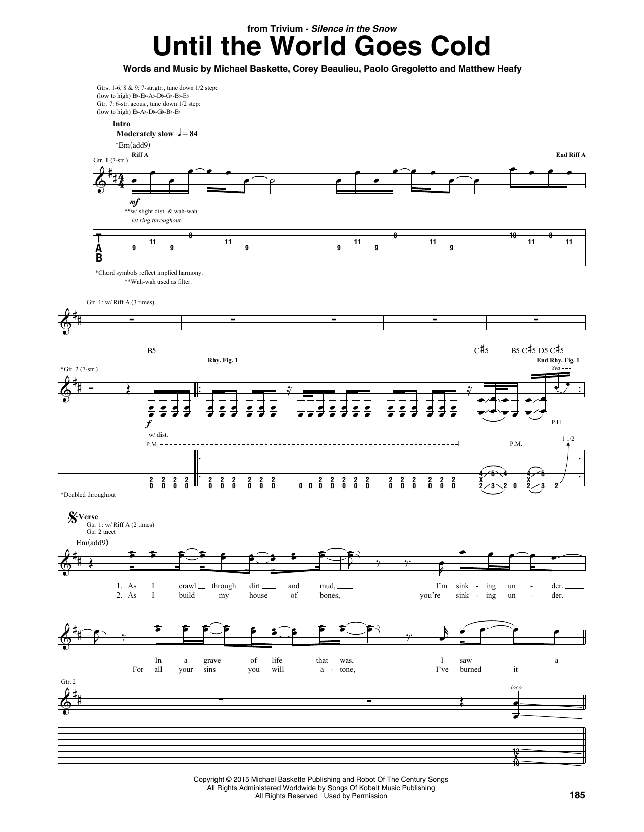 Download Trivium Until The World Goes Cold Sheet Music and learn how to play Guitar Tab PDF digital score in minutes