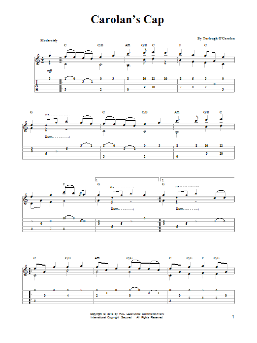 Download Mark Phillips Carolan's Cap Sheet Music and learn how to play Easy Guitar Tab PDF digital score in minutes