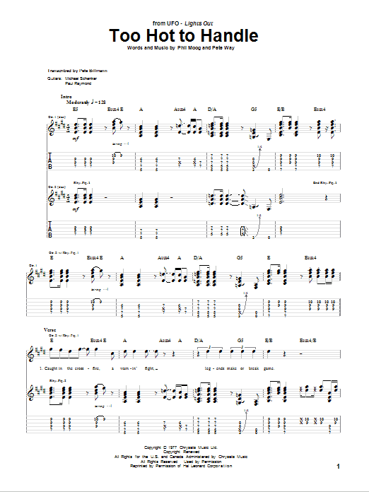 Download UFO Too Hot To Handle Sheet Music and learn how to play Guitar Tab PDF digital score in minutes