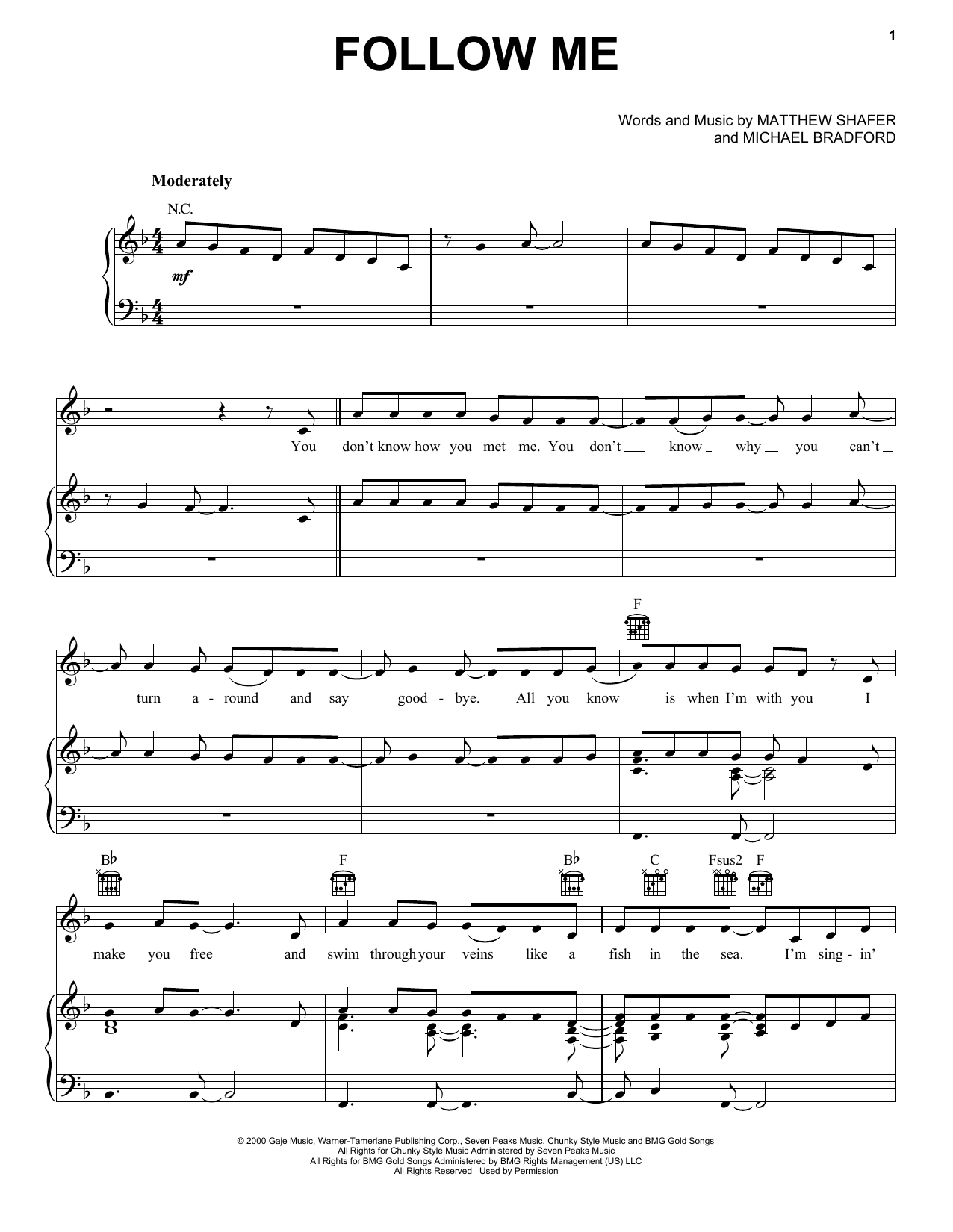 Download Uncle Kracker Follow Me Sheet Music and learn how to play Easy Guitar Tab PDF digital score in minutes