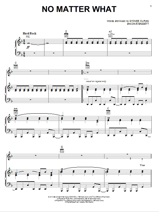 Download Valora No Matter What Sheet Music and learn how to play Piano, Vocal & Guitar (Right-Hand Melody) PDF digital score in minutes