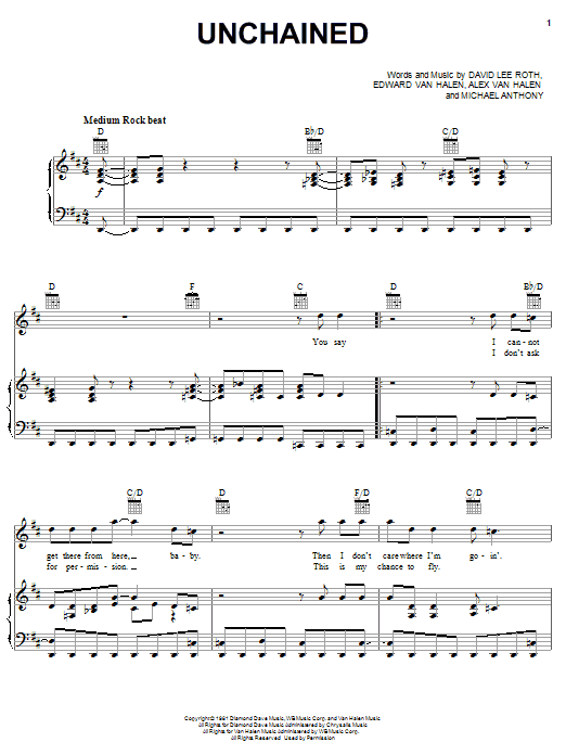 Download Van Halen Unchained Sheet Music and learn how to play Guitar Tab PDF digital score in minutes