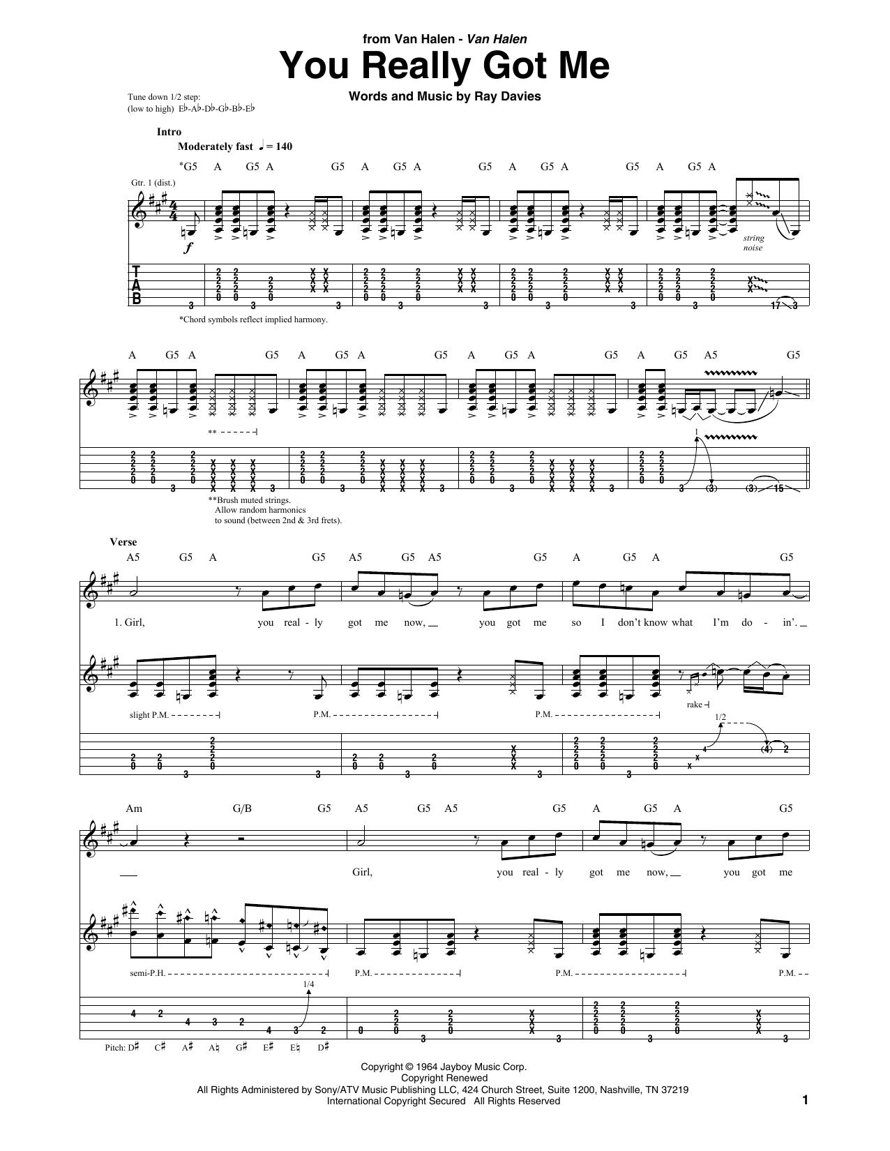 Download Van Halen You Really Got Me Sheet Music and learn how to play Drums Transcription PDF digital score in minutes