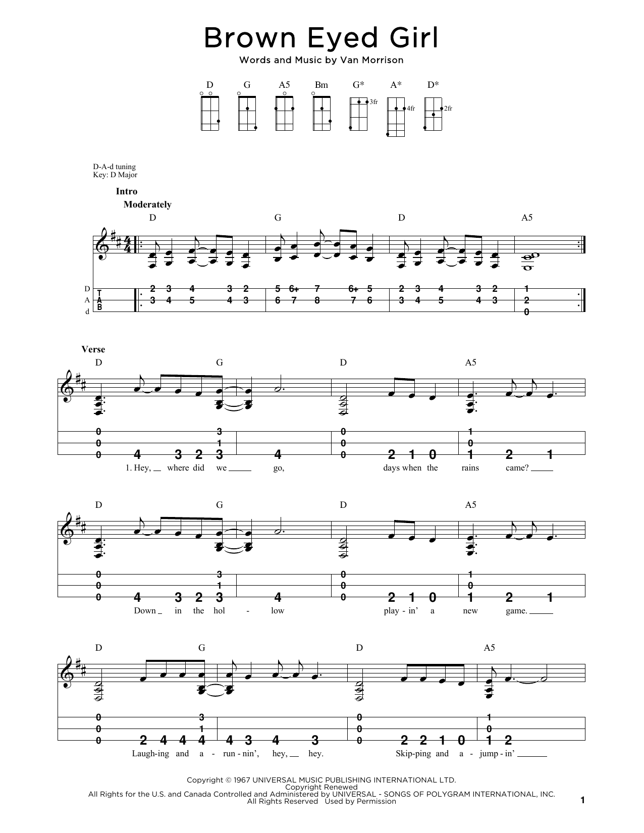 Download Van Morrison Brown Eyed Girl (arr. Steven B. Eulberg) Sheet Music and learn how to play Dulcimer PDF digital score in minutes