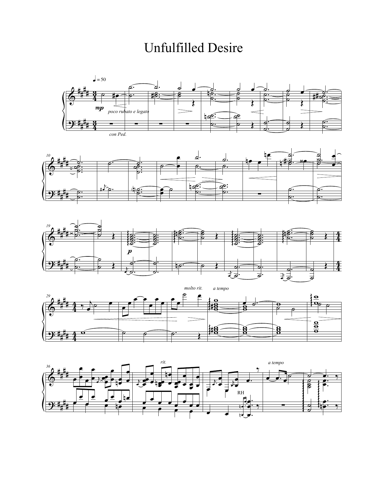 Download Vangelis Unfulfilled Desire Sheet Music and learn how to play Piano Solo PDF digital score in minutes