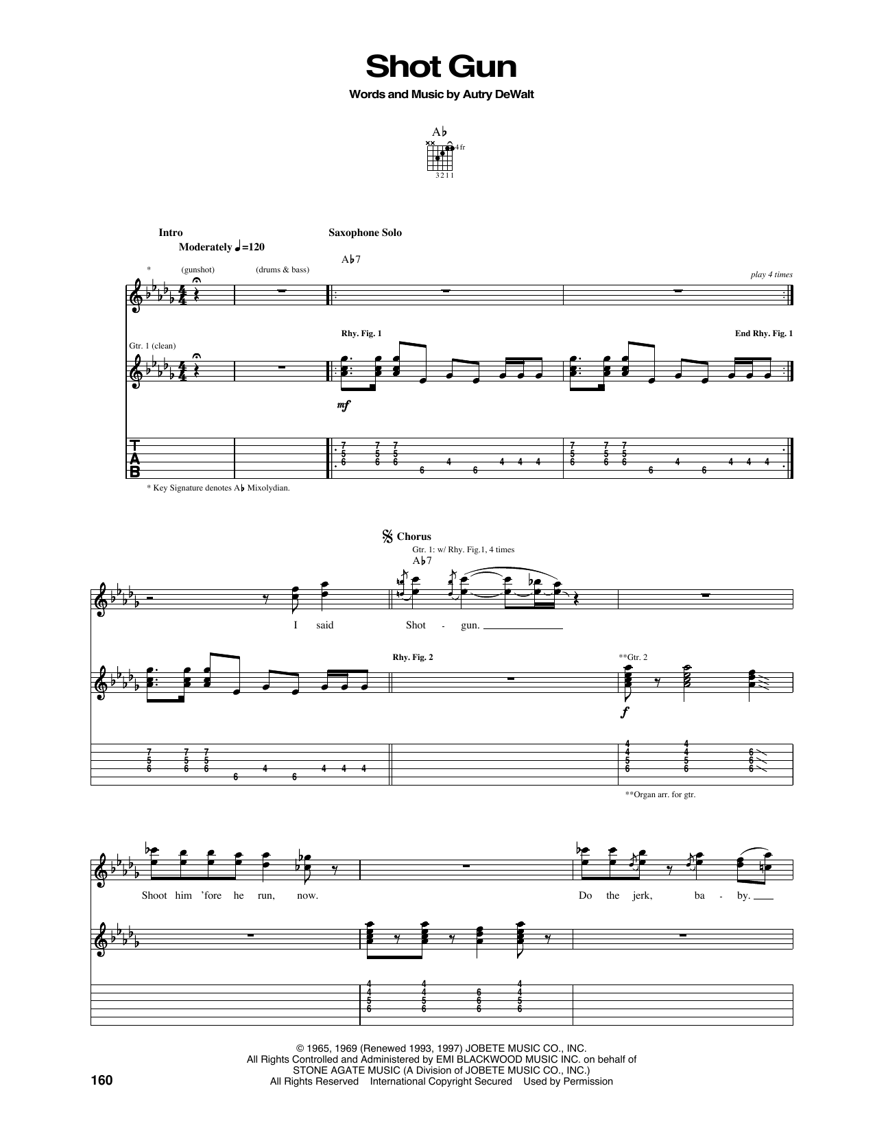Download Vanilla Fudge Shotgun Sheet Music and learn how to play Guitar Tab PDF digital score in minutes