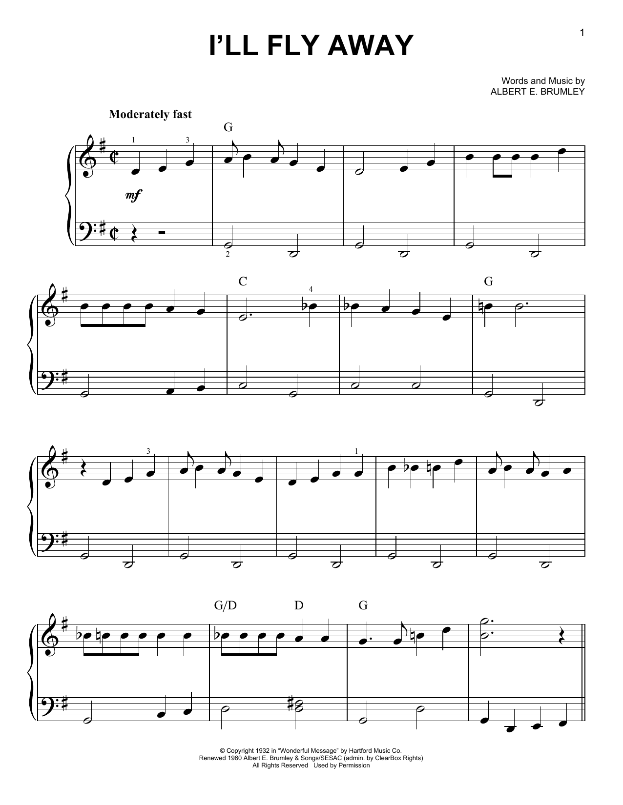 Download Various I'll Fly Away Sheet Music and learn how to play Easy Piano PDF digital score in minutes