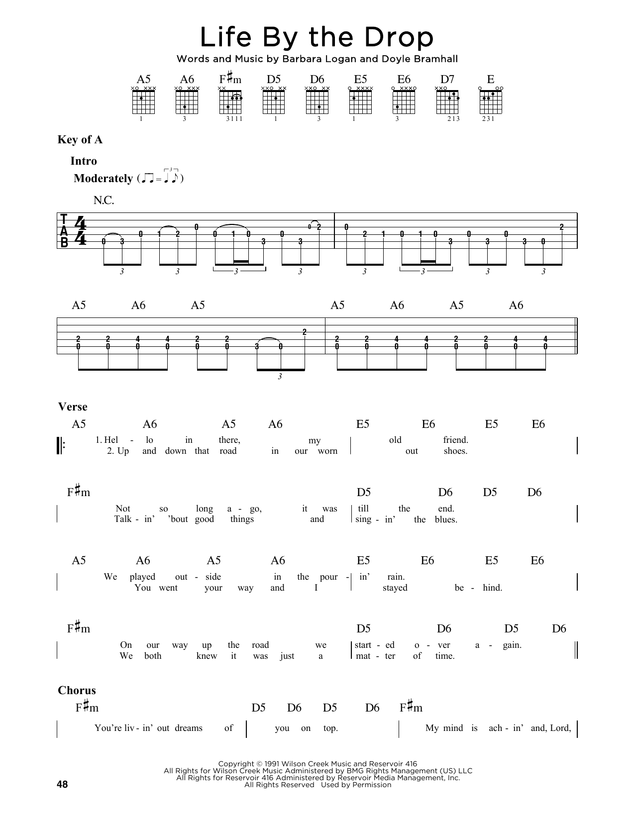 Download Various Life By The Drop Sheet Music and learn how to play Guitar Lead Sheet PDF digital score in minutes
