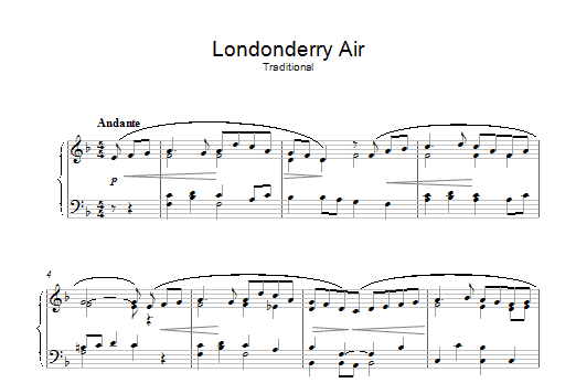 Download Irish Folksong Danny Boy (Londonderry Air) Sheet Music and learn how to play Piano PDF digital score in minutes