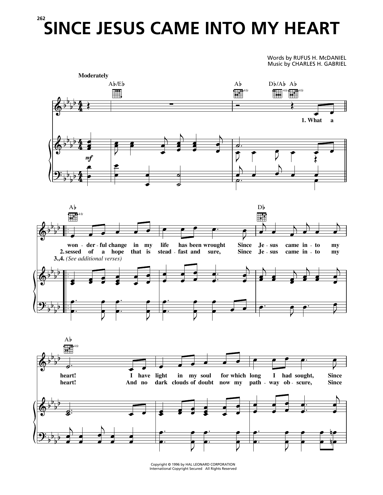 Download Various Since Jesus Came Into My Heart Sheet Music and learn how to play Piano, Vocal & Guitar Chords (Right-Hand Melody) PDF digital score in minutes