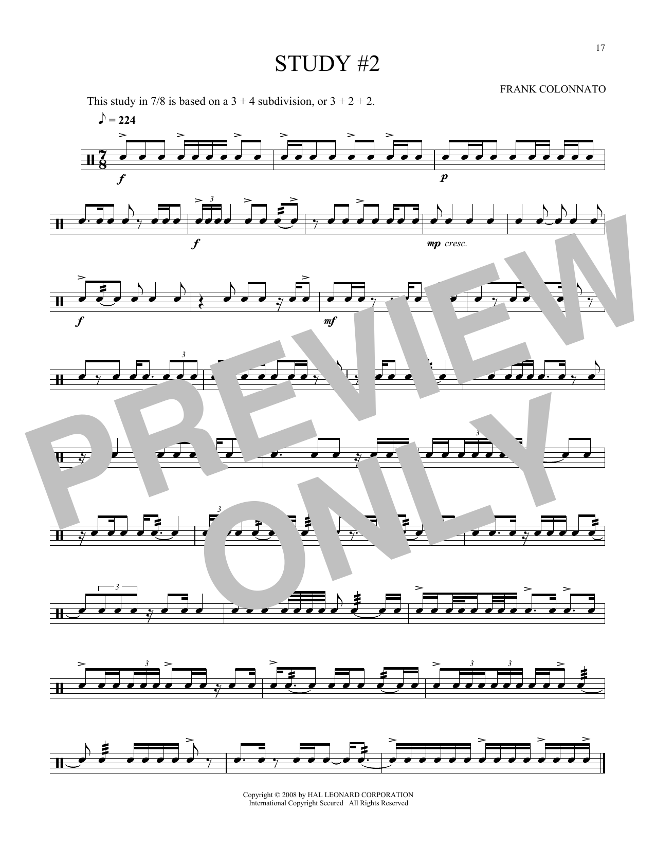Download Various Study #2 Sheet Music and learn how to play Snare Drum Solo PDF digital score in minutes