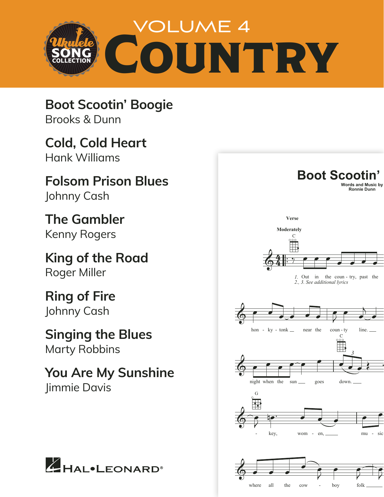 Download Various Ukulele Song Collection, Volume 4: Country Sheet Music and learn how to play Ukulele Collection PDF digital score in minutes