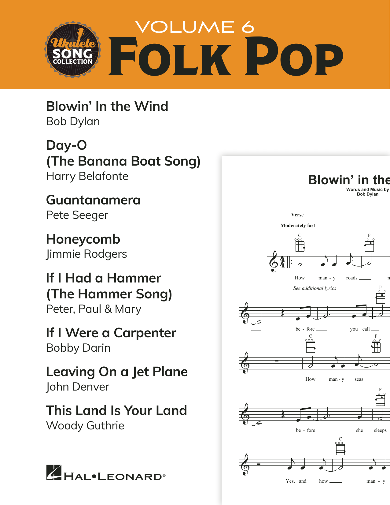Download Various Ukulele Song Collection, Volume 6: Folk Pop Sheet Music and learn how to play Ukulele Collection PDF digital score in minutes