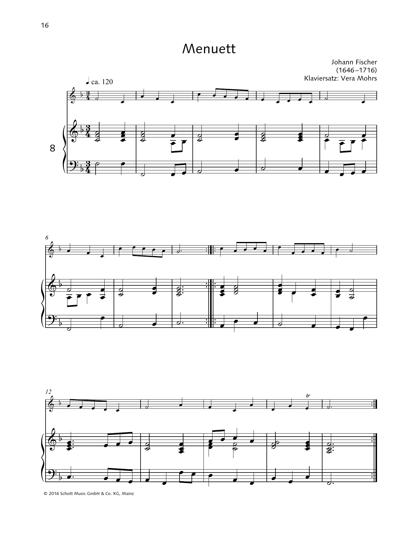 Download Vera Mohrs Minuet Sheet Music and learn how to play Woodwind Solo PDF digital score in minutes