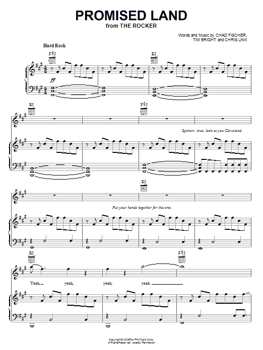 Download Vesuvius Promised Land Sheet Music and learn how to play Piano, Vocal & Guitar (Right-Hand Melody) PDF digital score in minutes