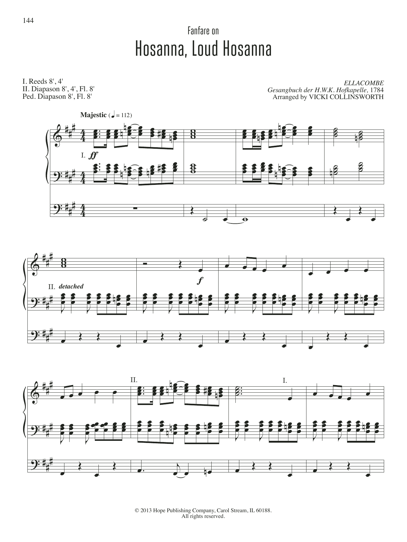 Download VICKI COLLINSWORTH Hosanna, Loud Hosanna Sheet Music and learn how to play Organ PDF digital score in minutes