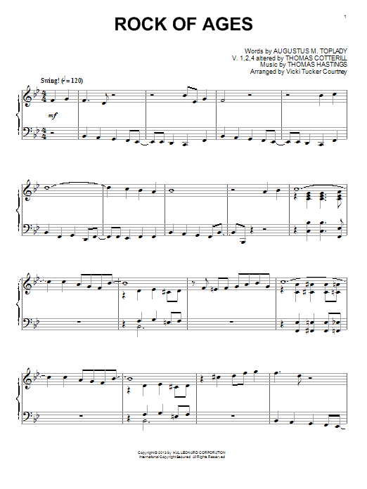 Download Vicki Tucker Courtney Rock Of Ages Sheet Music and learn how to play Piano PDF digital score in minutes