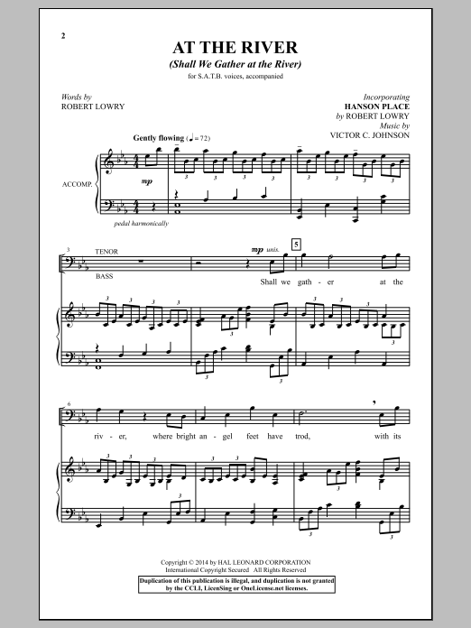 Download Victor Johnson At The River (Shall We Gather At The River) Sheet Music and learn how to play SATB PDF digital score in minutes