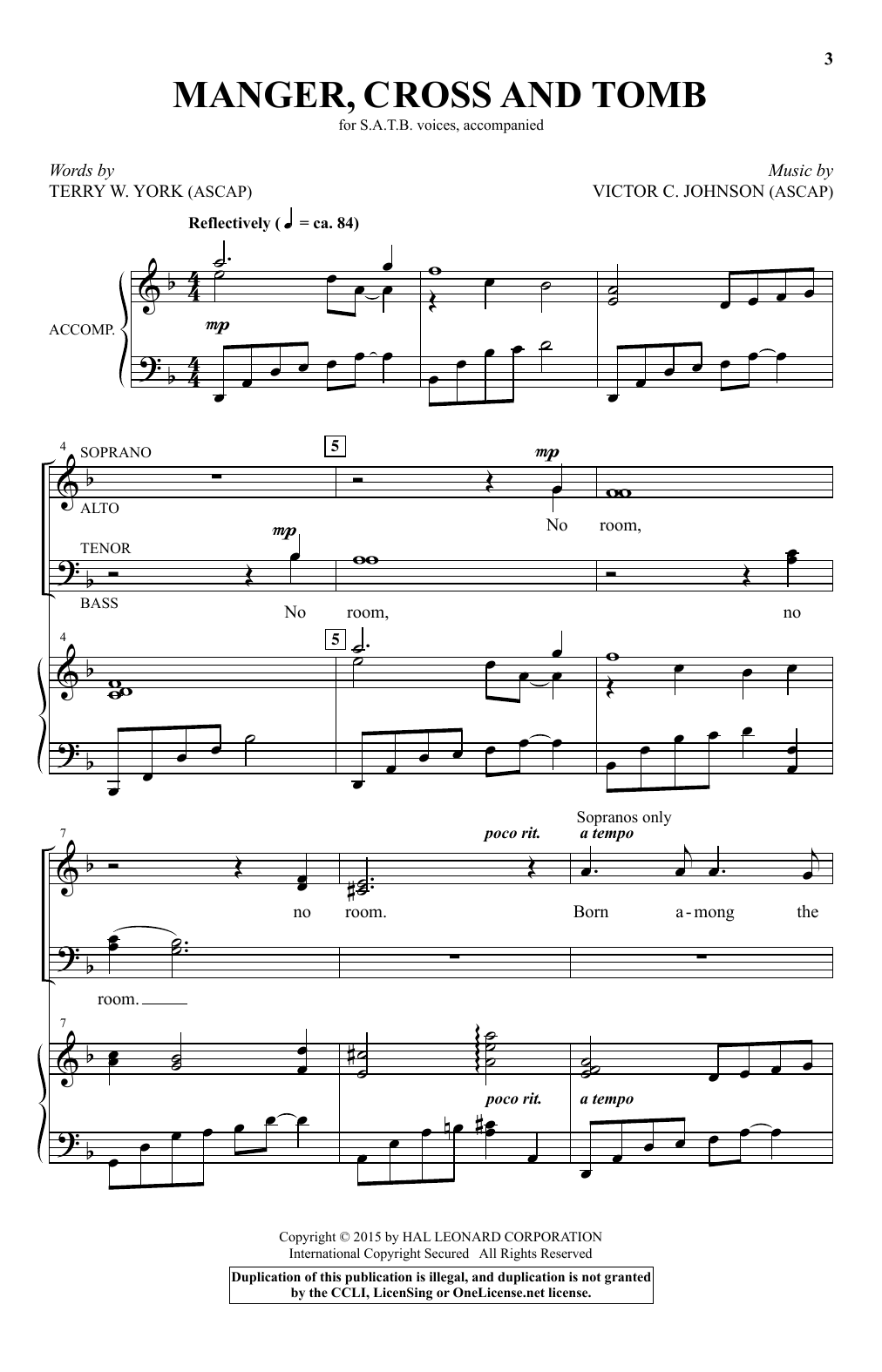 Download Victor C. Johnson Manger, Cross And Tomb Sheet Music and learn how to play SATB PDF digital score in minutes
