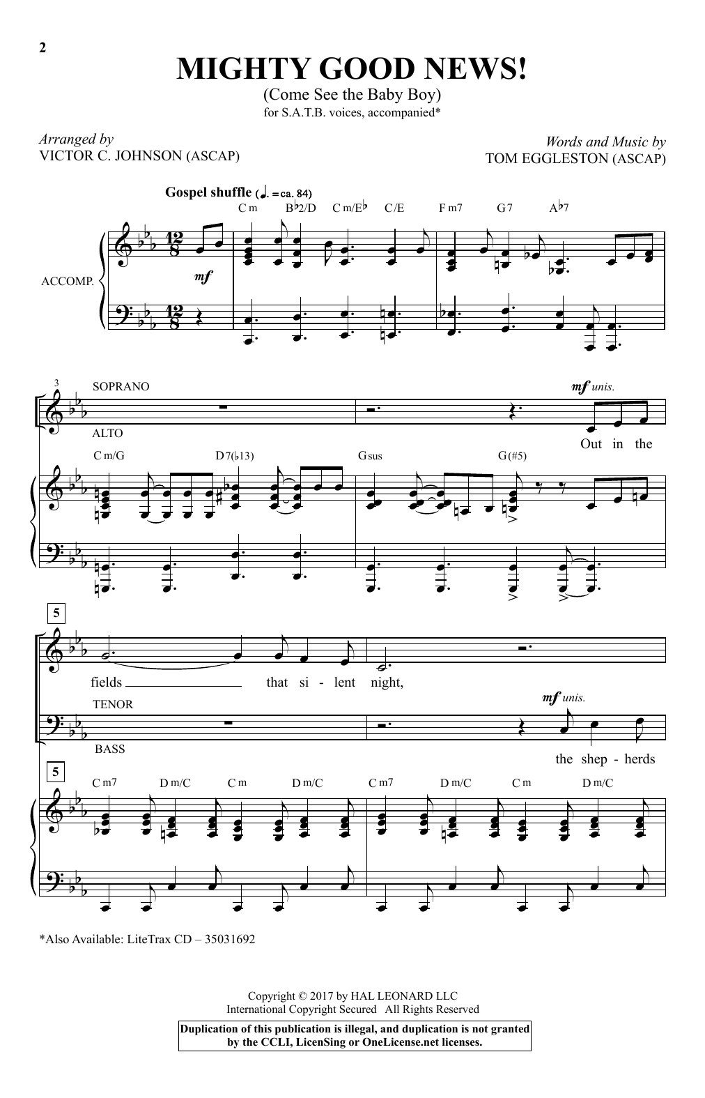 Download Victor C. Johnson Mighty Good News! (Come See The Baby Boy) Sheet Music and learn how to play SATB PDF digital score in minutes
