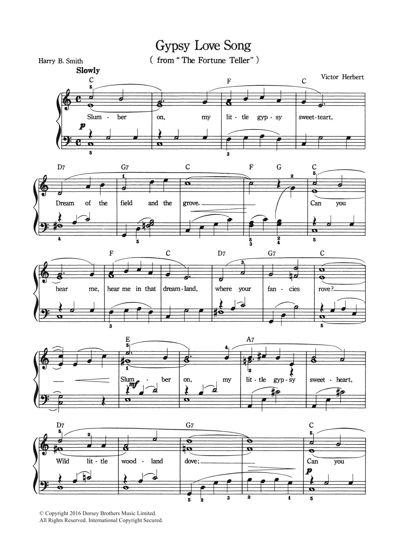 Download Victor Herbert Gypsy Love Song Sheet Music and learn how to play Piano & Vocal PDF digital score in minutes