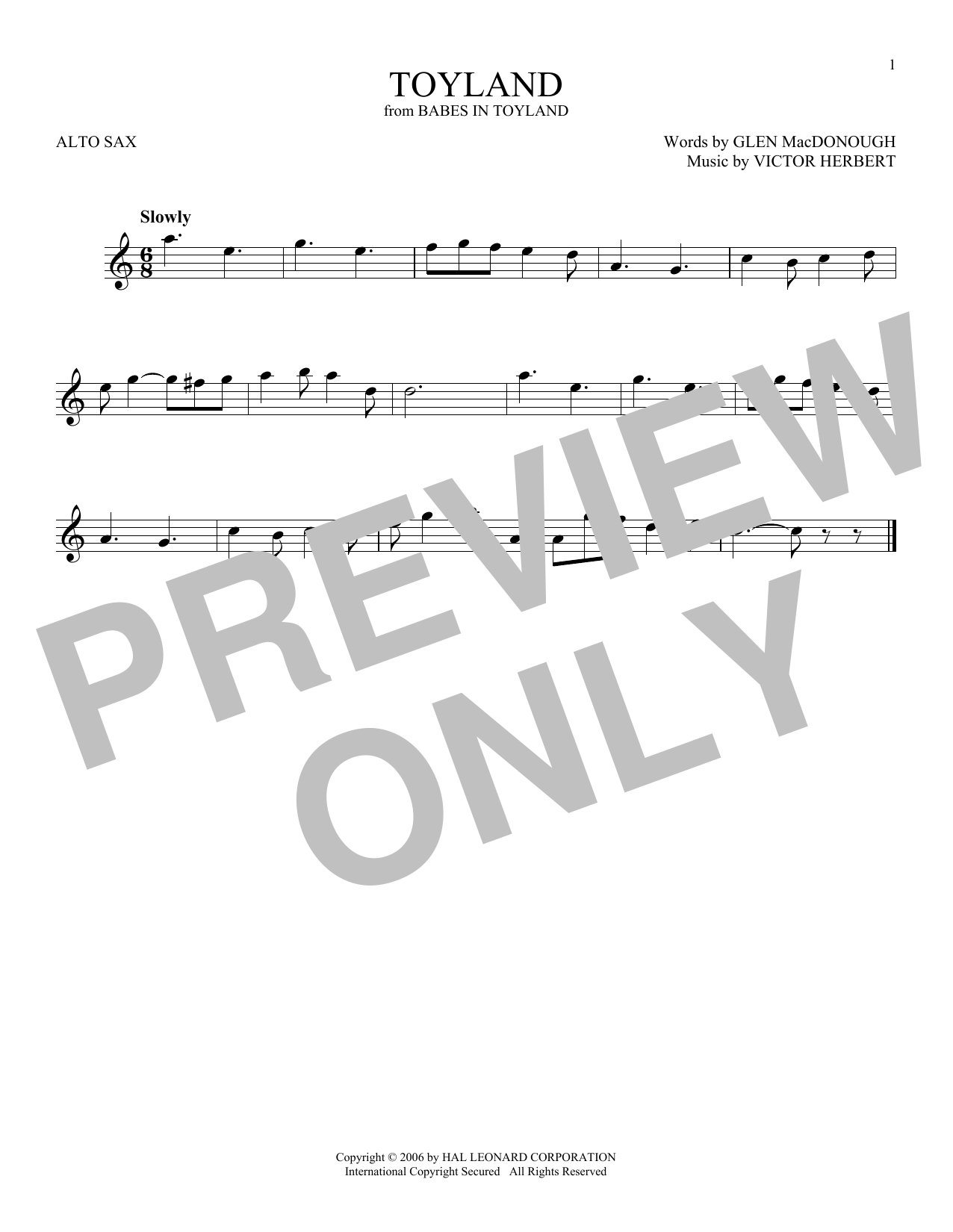 Download Victor Herbert Toyland Sheet Music and learn how to play French Horn PDF digital score in minutes