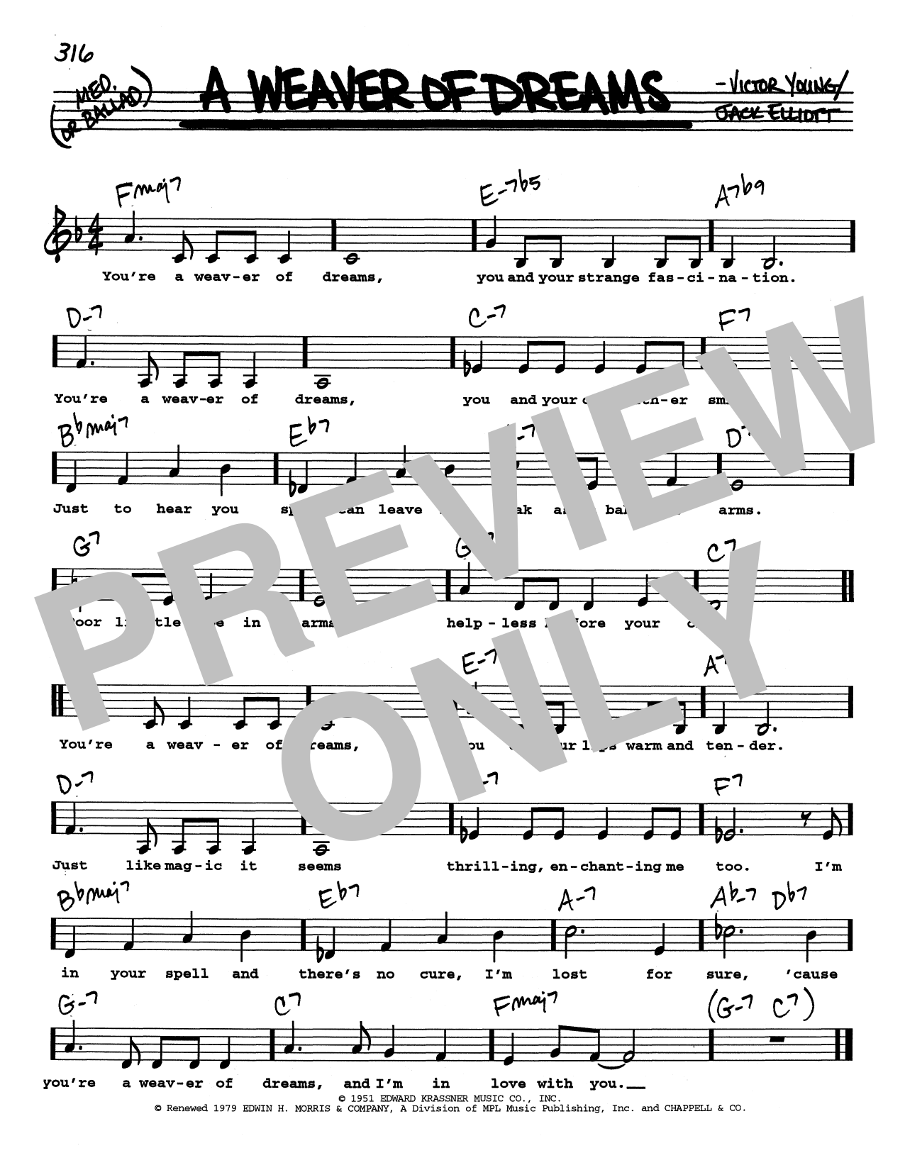 Download Victor Young A Weaver Of Dreams (Low Voice) Sheet Music and learn how to play Real Book – Melody, Lyrics & Chords PDF digital score in minutes