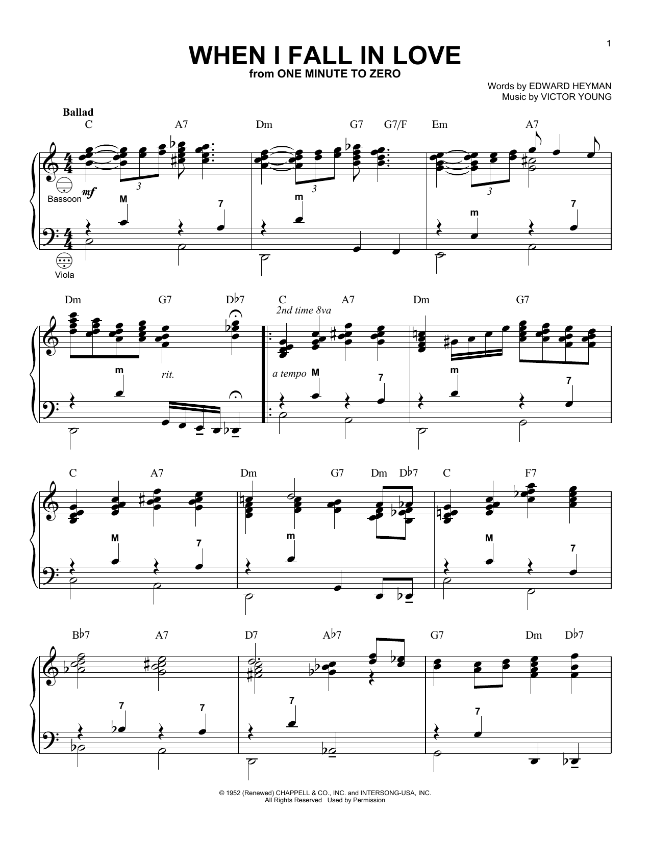 Download Victor Young When I Fall In Love (arr. Gary Meisner) Sheet Music and learn how to play Accordion PDF digital score in minutes