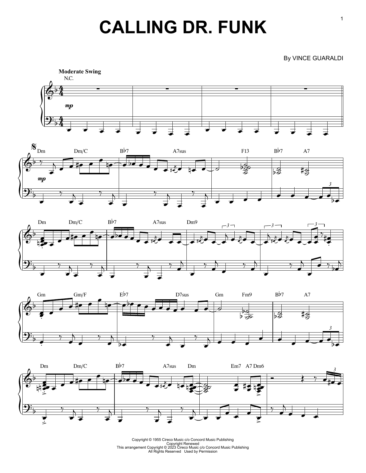 Download Vince Guaraldi Calling Dr. Funk [Jazz version] (arr. Brent Edstrom) Sheet Music and learn how to play Piano Solo PDF digital score in minutes