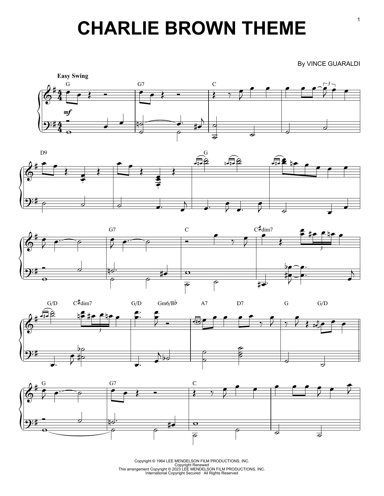 Download Vince Guaraldi Charlie Brown Theme [Jazz version] (arr. Brent Edstrom) Sheet Music and learn how to play Piano Solo PDF digital score in minutes