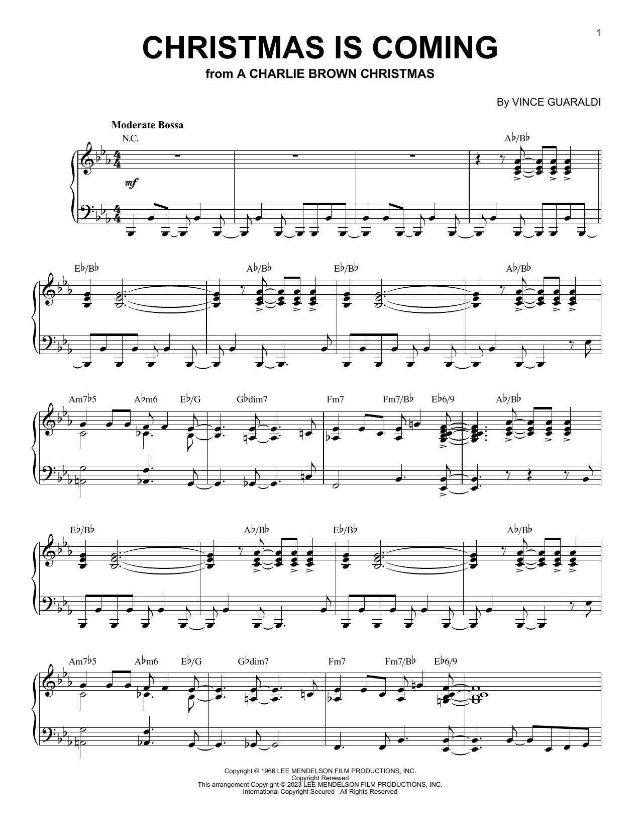 Download Vince Guaraldi Christmas Is Coming [Jazz version] (arr. Brent Edstrom) Sheet Music and learn how to play Piano Solo PDF digital score in minutes