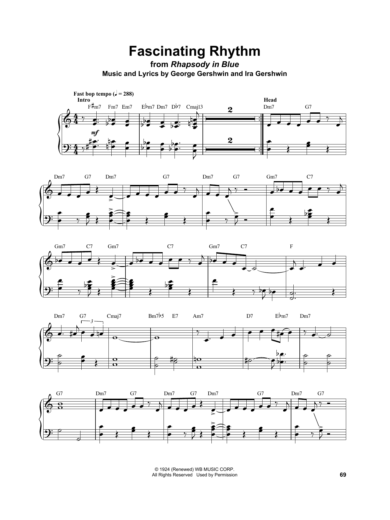 Download Vince Guaraldi Fascinating Rhythm Sheet Music and learn how to play Piano Transcription PDF digital score in minutes
