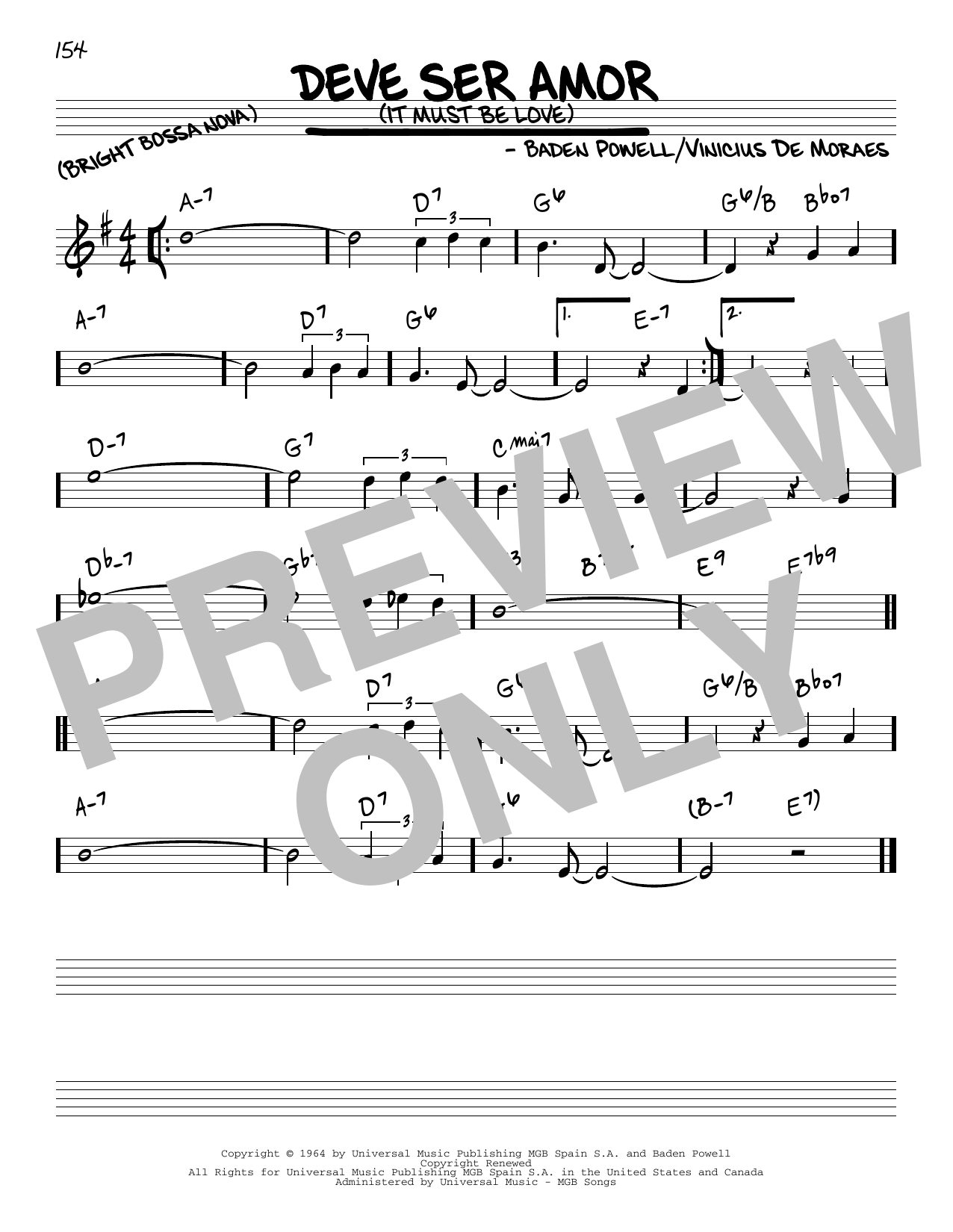 Download Vinicius de Moraes Deve Ser Amor Sheet Music and learn how to play Real Book – Melody & Chords PDF digital score in minutes