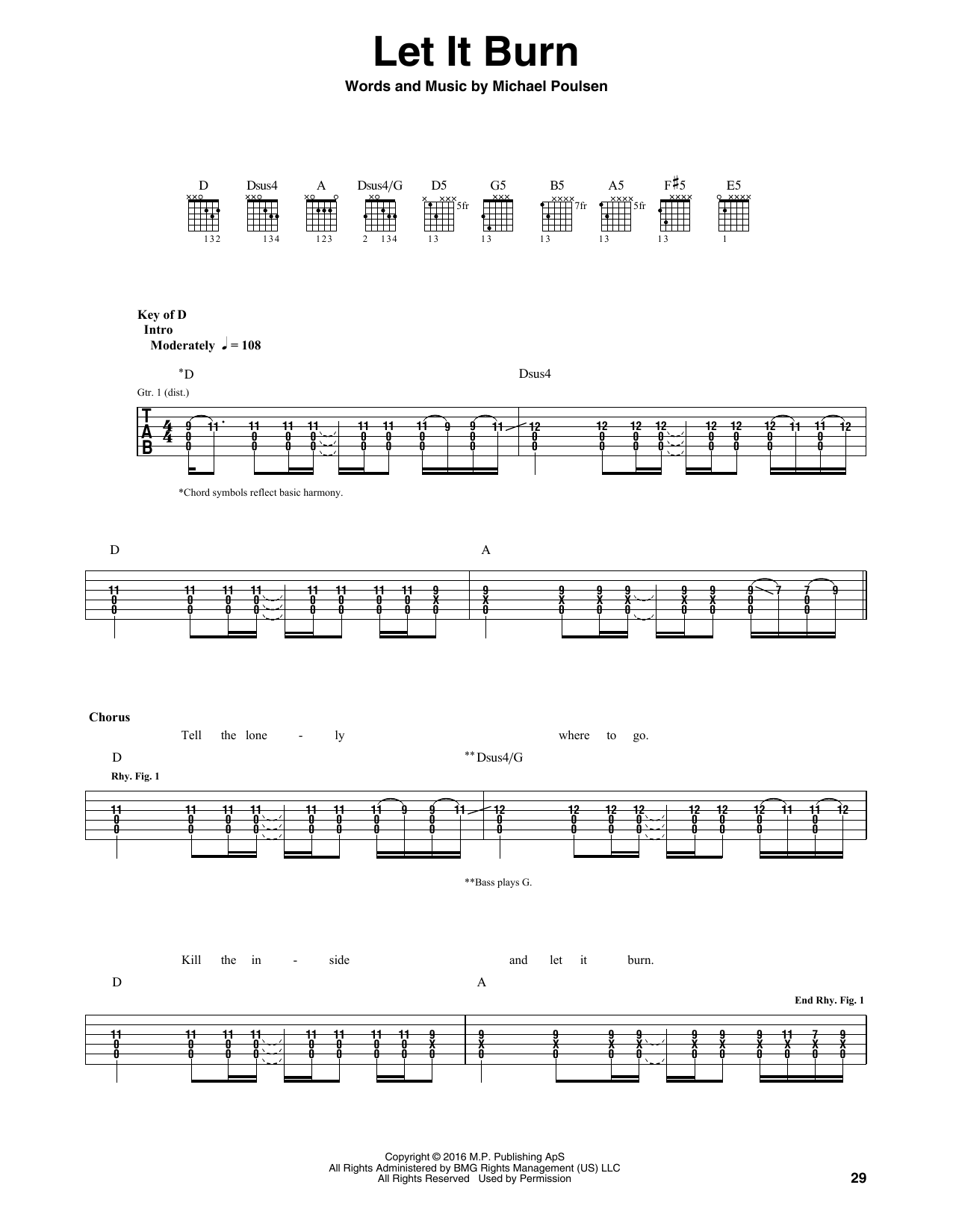 Download Volbeat Let It Burn Sheet Music and learn how to play Guitar Tab PDF digital score in minutes