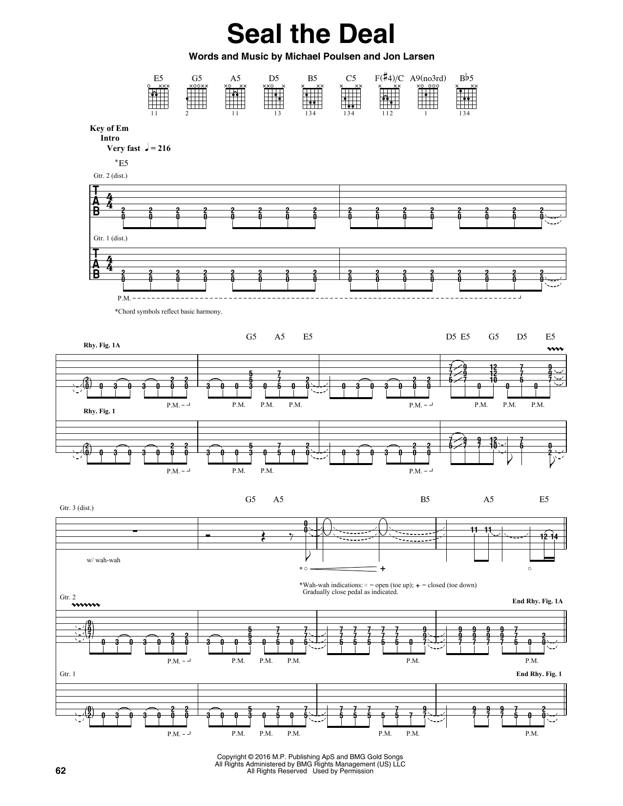 Download Volbeat Seal The Deal Sheet Music and learn how to play Guitar Tab PDF digital score in minutes