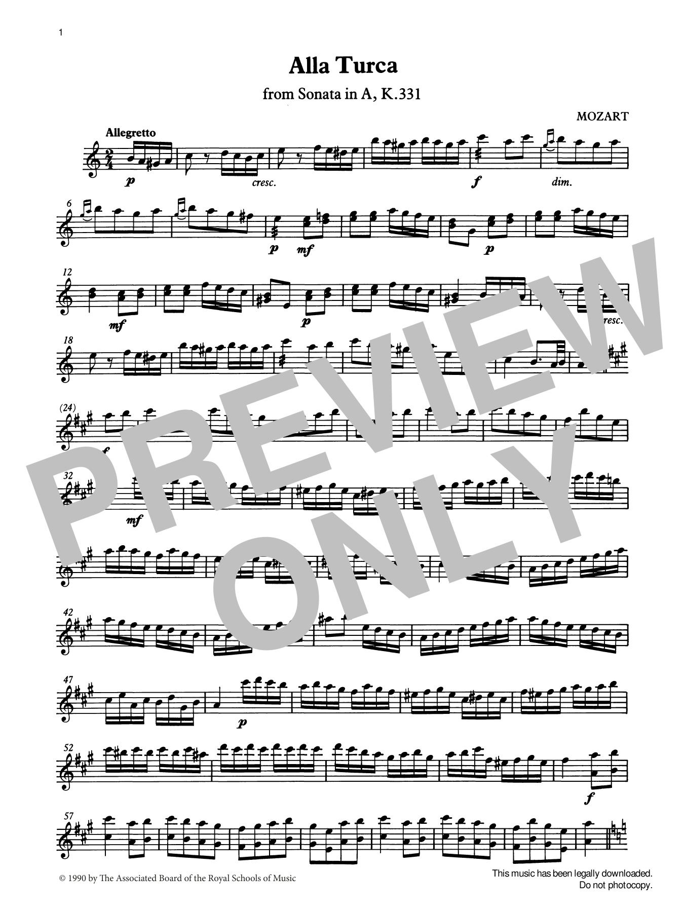 Download W. A. Mozart Alla Turca (score & part) from Graded Music for Tuned Percussion, Book IV Sheet Music and learn how to play Percussion Solo PDF digital score in minutes