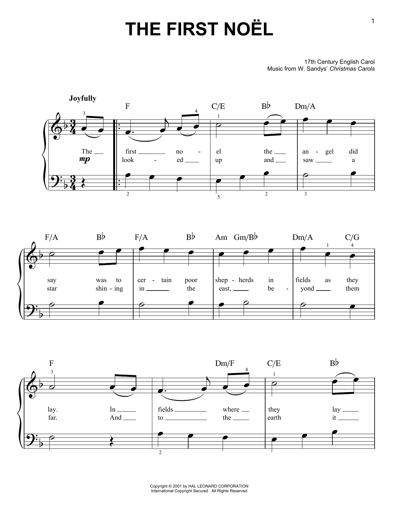Download W. Sandys' Christmas Carols The First Noel Sheet Music and learn how to play Cello PDF digital score in minutes