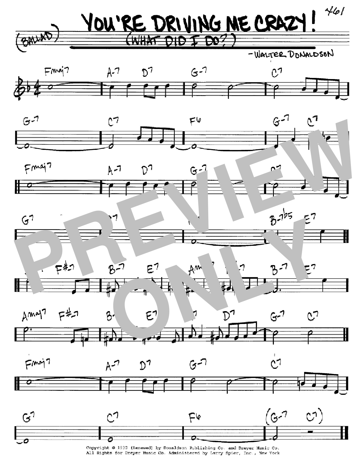 Download Walter Donaldson You're Driving Me Crazy! (What Did I Do?) Sheet Music and learn how to play Voice PDF digital score in minutes