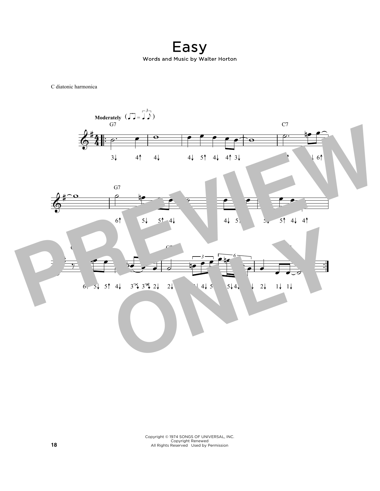 Download Walter Horton Easy Sheet Music and learn how to play Harmonica PDF digital score in minutes