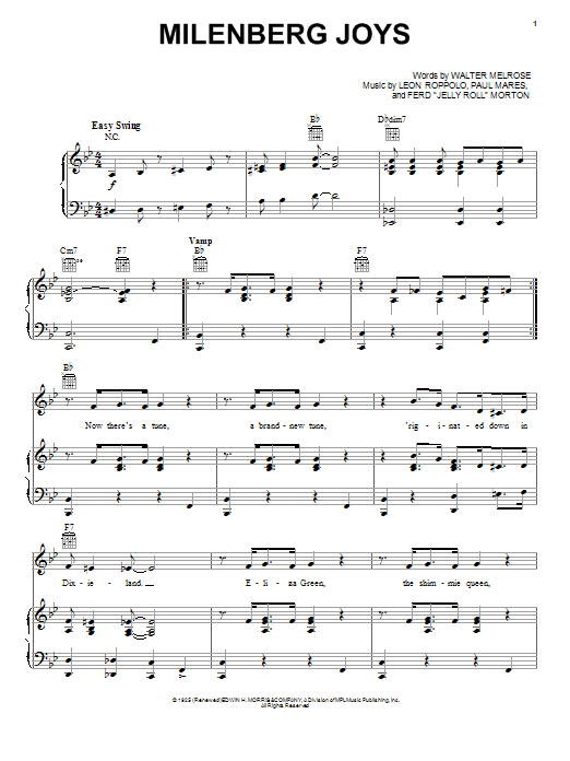 Download Walter Melrose Milenberg Joys Sheet Music and learn how to play Real Book – Melody & Chords PDF digital score in minutes