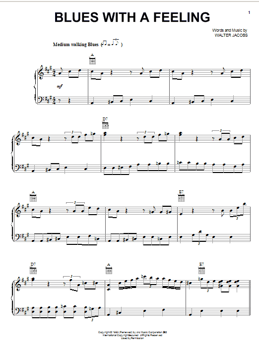 Walter Jacobs Blues With A Feeling Sheet Music