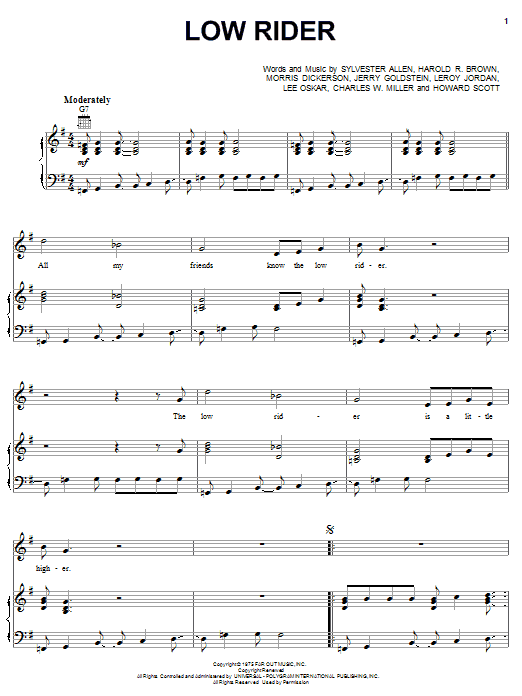 Download War Low Rider Sheet Music and learn how to play GTRENS PDF digital score in minutes