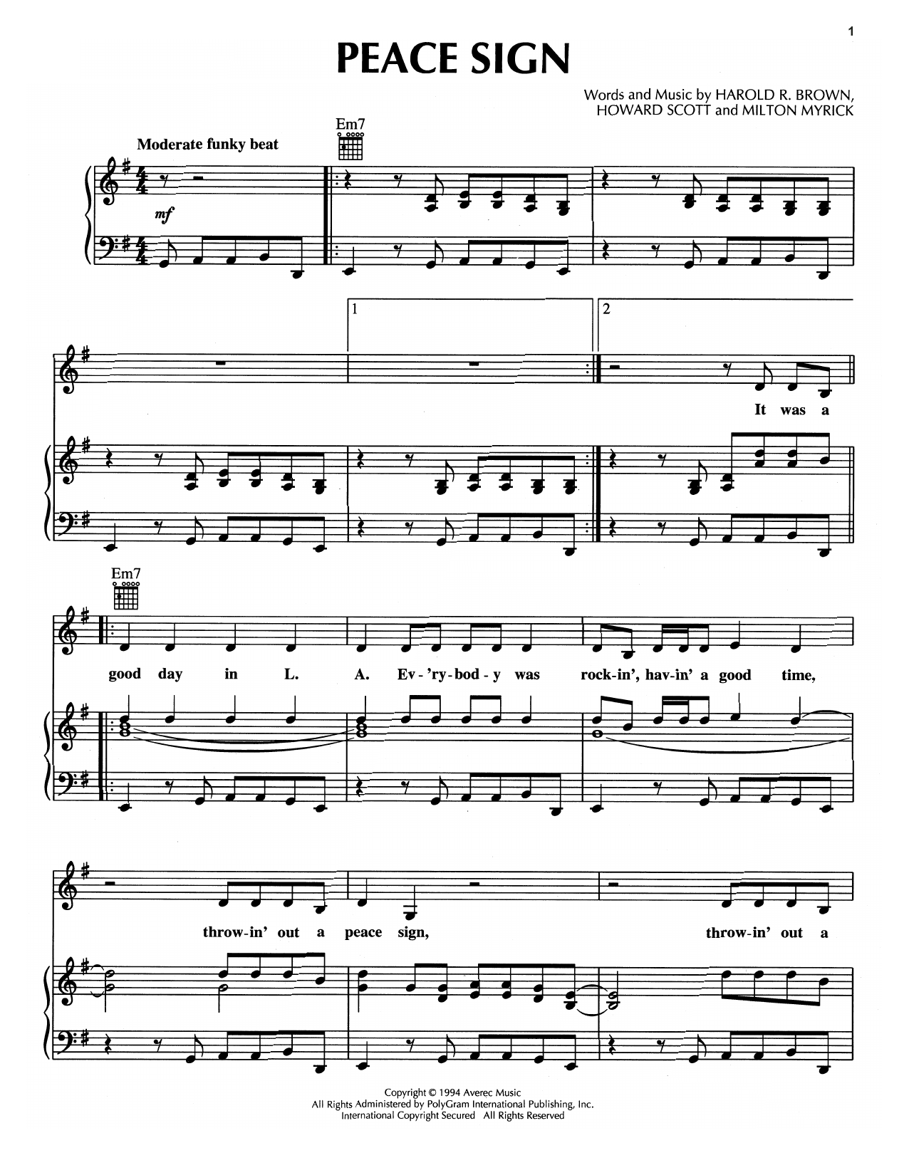 Download War Peace Sign Sheet Music and learn how to play Piano, Vocal & Guitar (Right-Hand Melody) PDF digital score in minutes