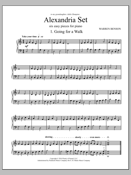 Download Warren Benson Alexandria Set Sheet Music and learn how to play Piano Solo PDF digital score in minutes